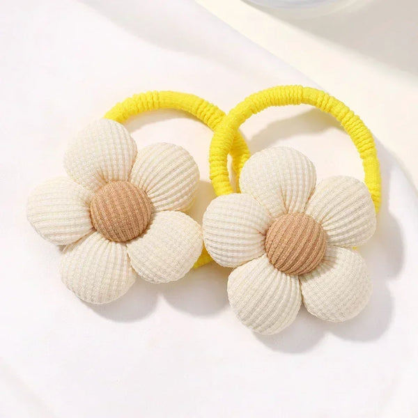 2Pcs Flower Bow Kids Hair Ties