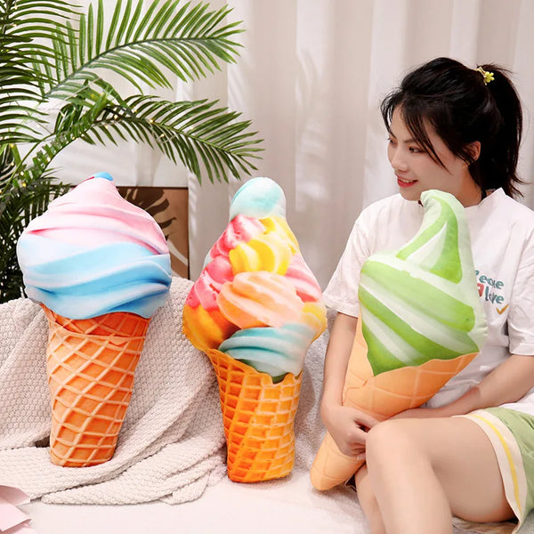 Realistic Ice Cream Plush Pillow