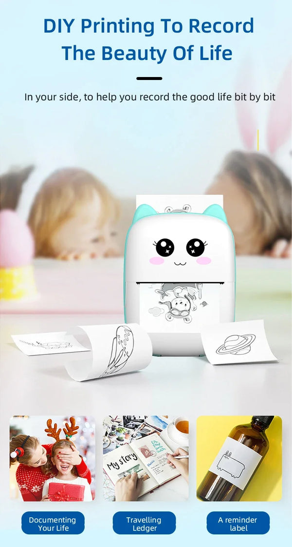 Mini Cat Print Bluetooth Printer