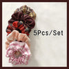 5Pcs Satin Elastic Hair Scrunchies