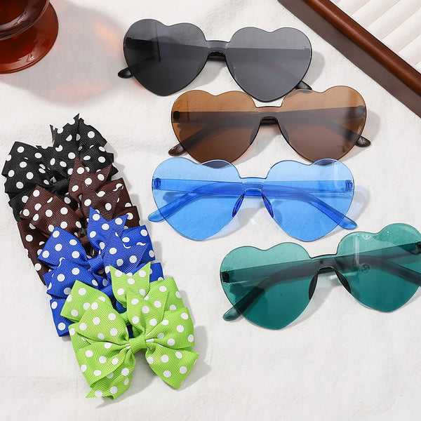3Pcs Kids Hair Clips & Sunglasses Set