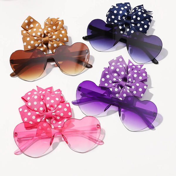3Pcs Kids Hair Clips & Sunglasses Set