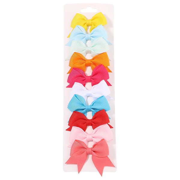 Cute Solid Ribbon Bow Hair Clips