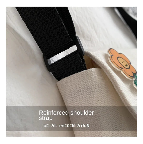 Cute Small Canvas Bag with Pendant