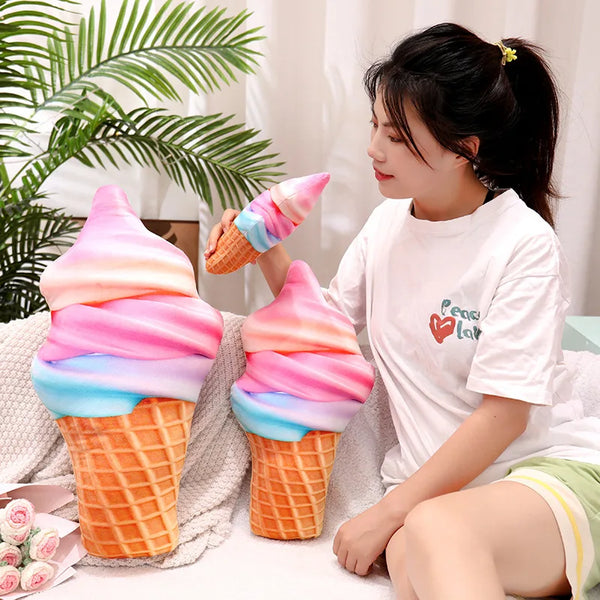Realistic Ice Cream Plush Pillow