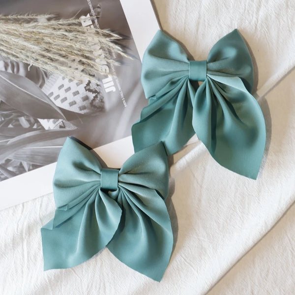 5Pcs Elegant Satin Bow Hair Clips