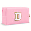 Preppy Chenille Letter Makeup Bag