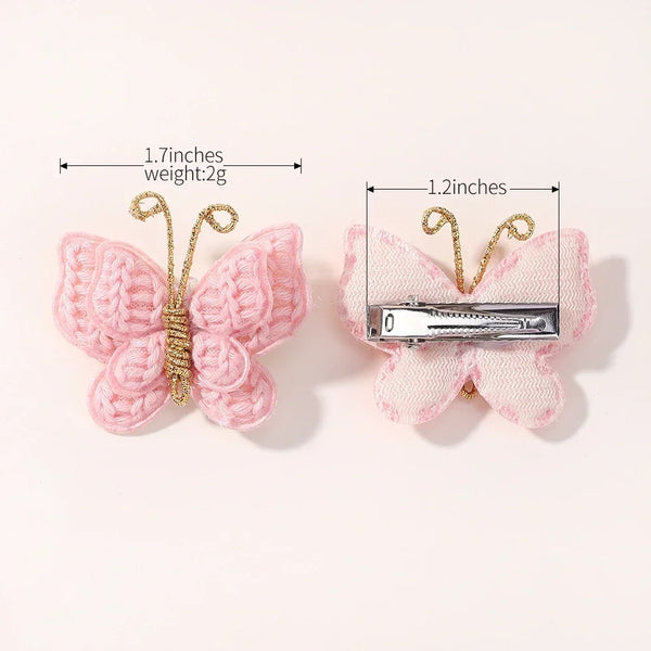 4pcs/set Cute Handmade Butterfly Hair Clips