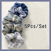 5Pcs Satin Elastic Hair Scrunchies