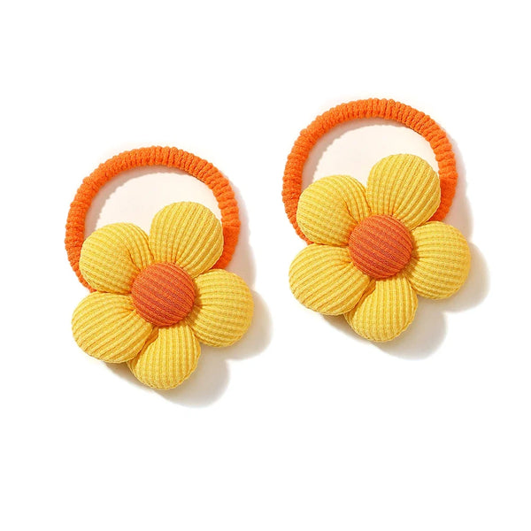 2Pcs Flower Bow Kids Hair Ties