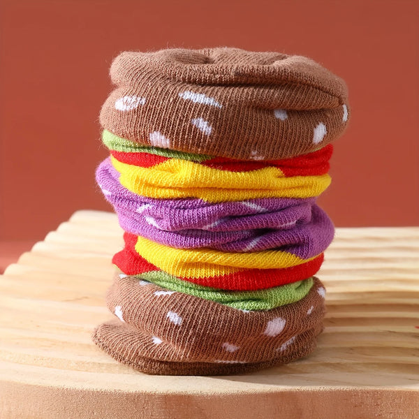 Funny Hamburger Crew Socks