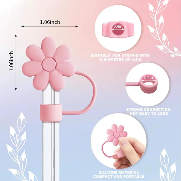 5PCS Straw Toppers & Letter Charms