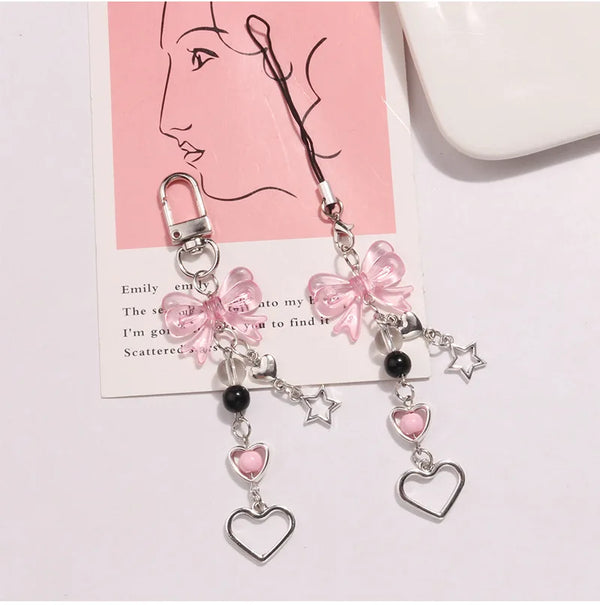 Y2K Bow Star Heart Keychain