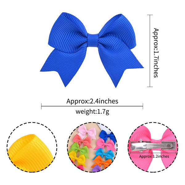 Cute Solid Ribbon Bow Hair Clips