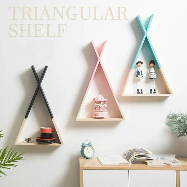 Nordic Wooden Trigon Shelf
