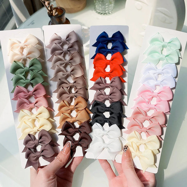 Cute Solid Ribbon Bow Hair Clips