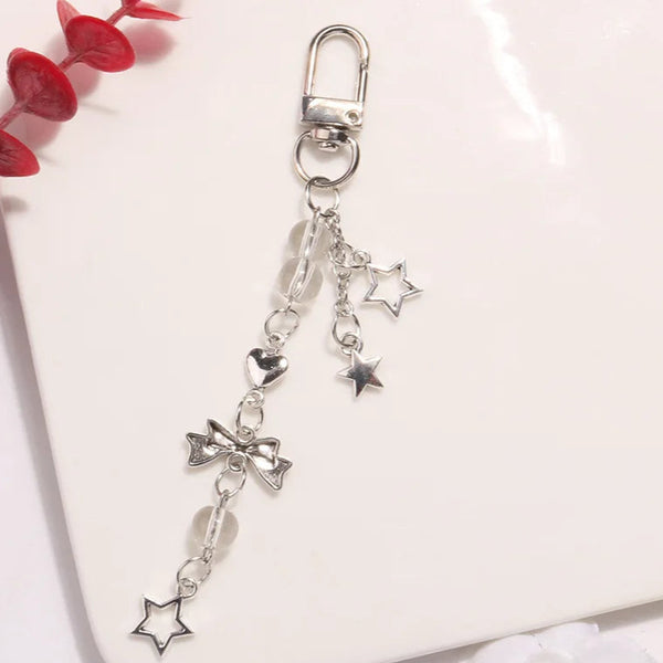 Y2K Bow Star Heart Keychain