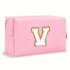 Preppy Chenille Letter Makeup Bag