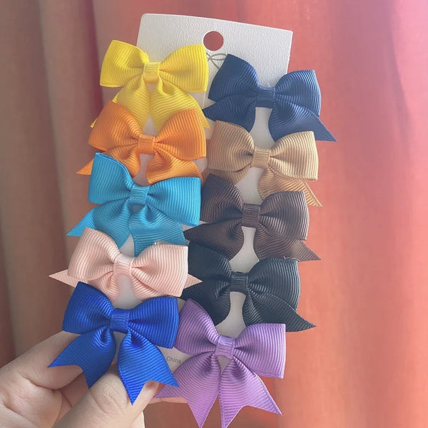 Cute Solid Ribbon Bow Hair Clips