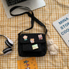 Cute Small Canvas Bag with Pendant