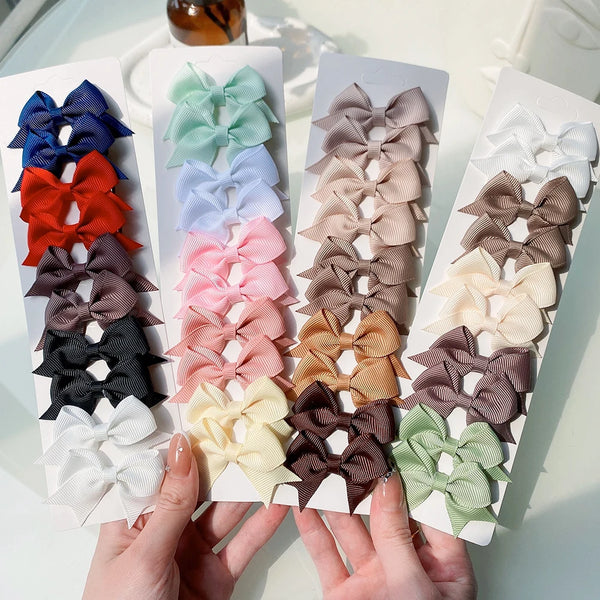 Cute Solid Ribbon Bow Hair Clips
