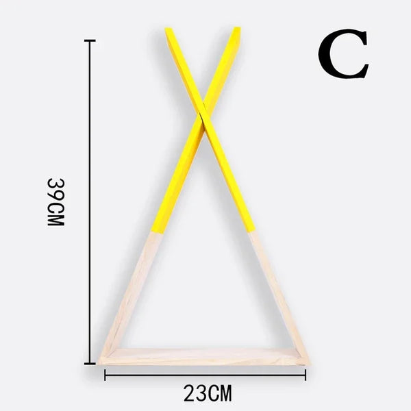 Nordic Wooden Trigon Shelf