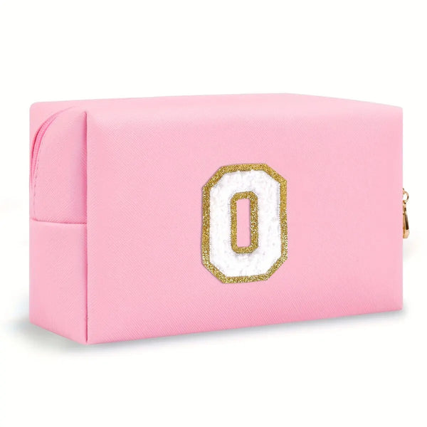 Preppy Chenille Letter Makeup Bag