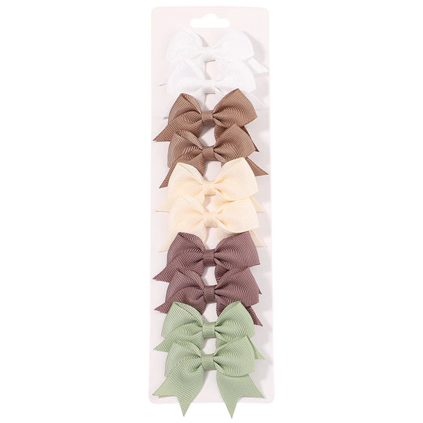 Cute Solid Ribbon Bow Hair Clips
