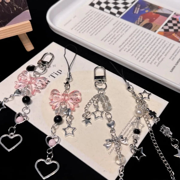 Y2K Bow Star Heart Keychain