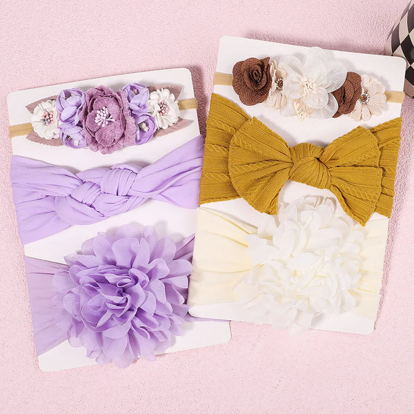 3Pcs Cable Knit Baby Headbands Set