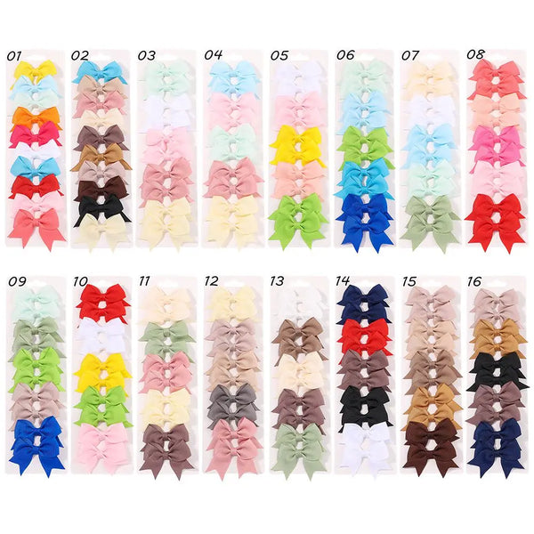 Cute Solid Ribbon Bow Hair Clips