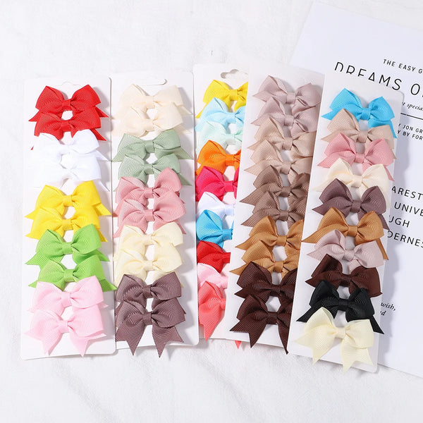 Cute Solid Ribbon Bow Hair Clips