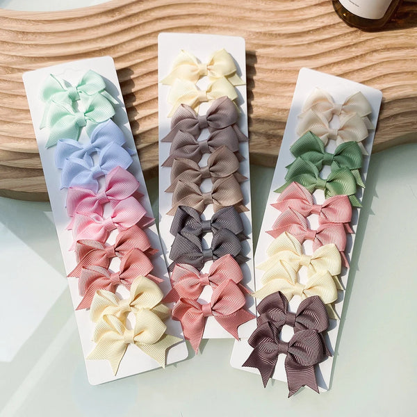 Cute Solid Ribbon Bow Hair Clips