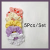 5Pcs Satin Elastic Hair Scrunchies