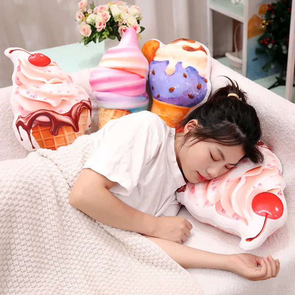 Realistic Ice Cream Plush Pillow