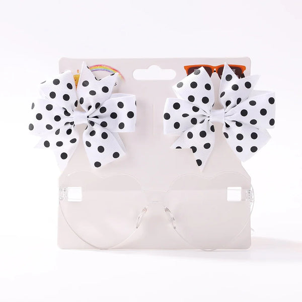 3Pcs Kids Hair Clips & Sunglasses Set