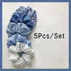 5Pcs Satin Elastic Hair Scrunchies
