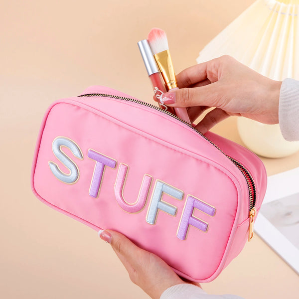 Personalized Preppy Patch Makeup Bag