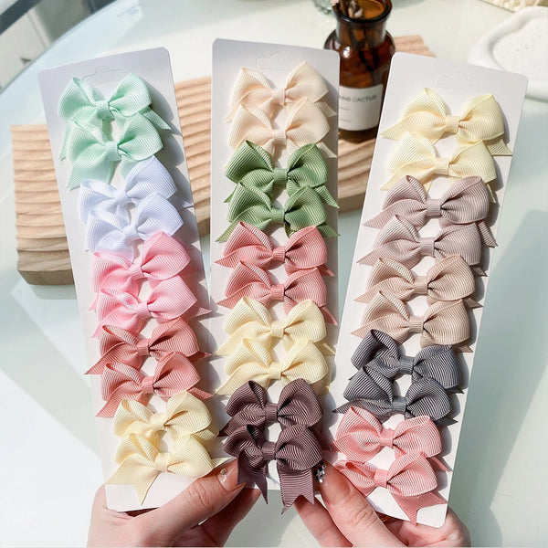 Cute Solid Ribbon Bow Hair Clips