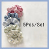 5Pcs Satin Elastic Hair Scrunchies