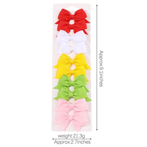 Cute Solid Ribbon Bow Hair Clips