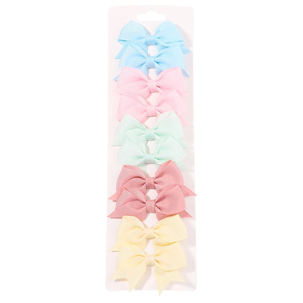Cute Solid Ribbon Bow Hair Clips