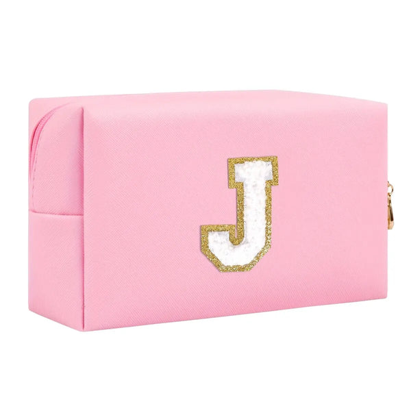 Preppy Chenille Letter Makeup Bag