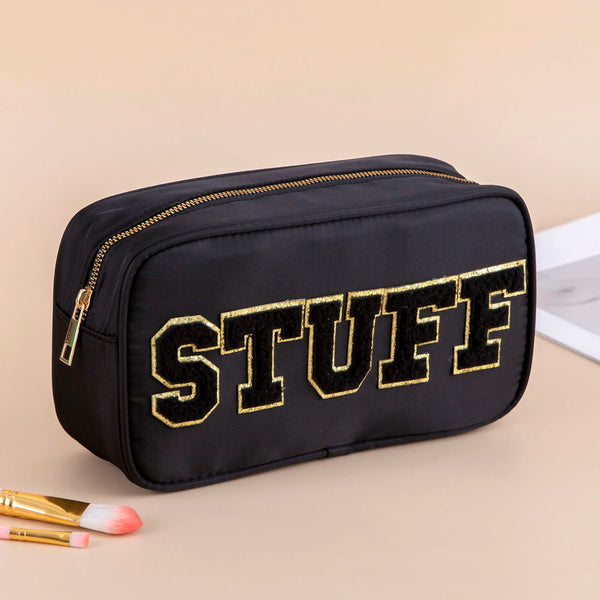 Personalized Preppy Patch Makeup Bag