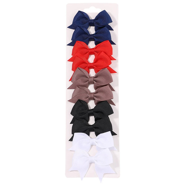 Cute Solid Ribbon Bow Hair Clips