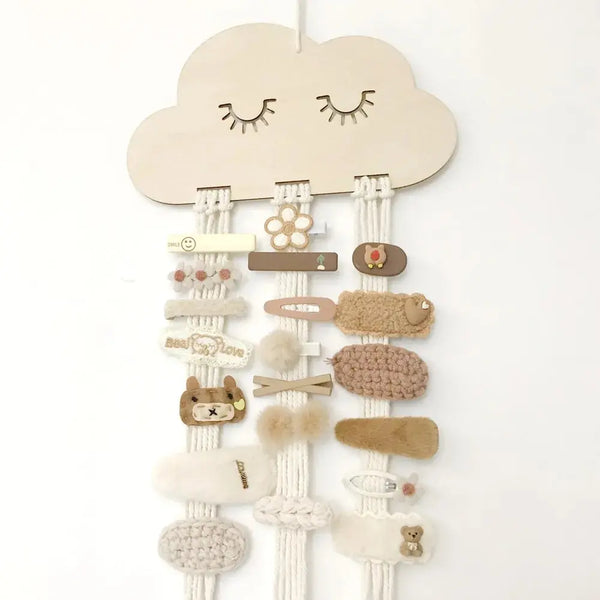 Solid Wood Cloud Hairpin Storage