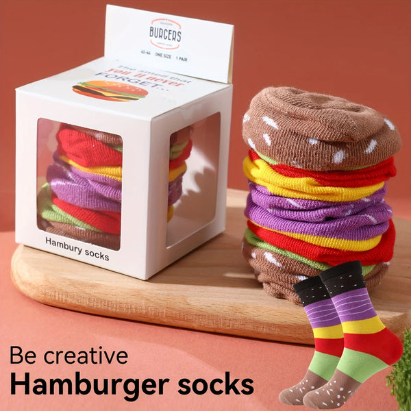 Funny Hamburger Crew Socks