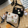 Cute Small Canvas Bag with Pendant
