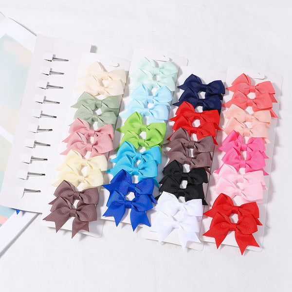 Cute Solid Ribbon Bow Hair Clips