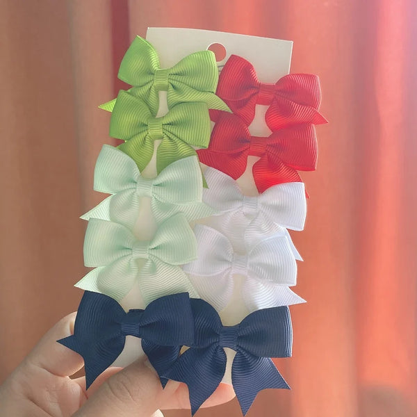 Cute Solid Ribbon Bow Hair Clips